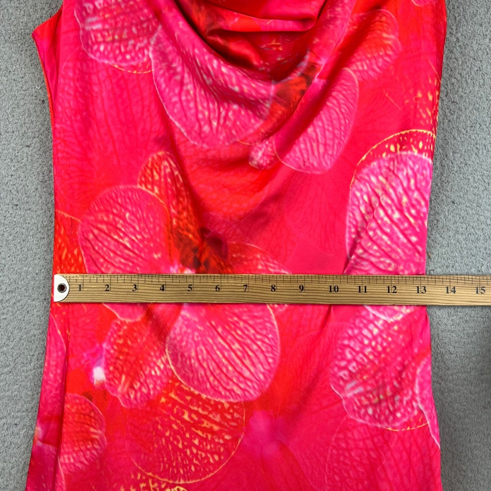Paper Heart Pink Orchid Floral Cowl Neck Maxi Dress Sleeveless Summer M - Picture 6 of 11
